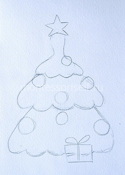 نرسم شجرة عيد الميلاد في الغواش أسرار الأسياد رسم تدريجي لشجرة